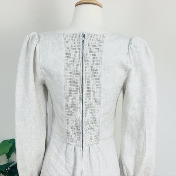 💋Reformation Anton linen oatmeal long sleeve midi maxi dress. Size 6 - Picture 10 of 12
